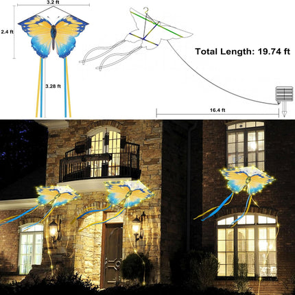 Solar Butterfly Lights Outdoor, Kite Butterfly Garden Lights Decor