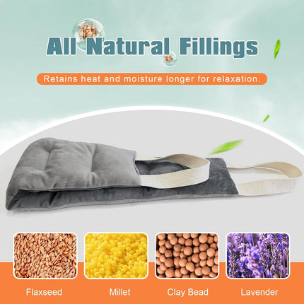 Heating Pad for Neck Shoulders and Back Microwavable Wrap Weighted Neck Warmer 32X5In Microwave Heat Wrap Rice Beanbag Lavender Scented 1.5Pounds