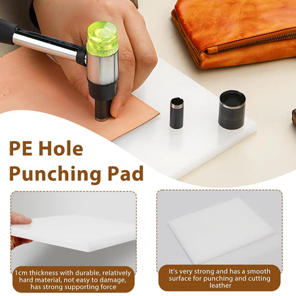 4PCS Leather Punch Pad, Rubber Mute Leather Cutting Mat DIY Craft Supplies
