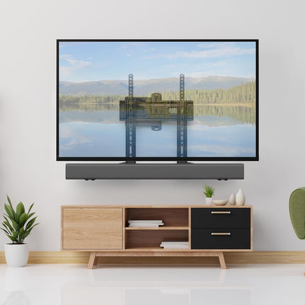 Soundbar Mount, Sound Bar Mount for Mounting above or under TV, Fits Most of Sound Bars up to 16 Lbs, with Detachable Extension Plates