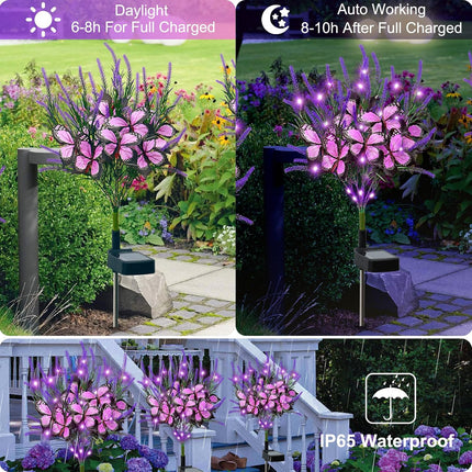 Solar Garden Lights 4Pack Solar Flowers Lights Outdoor