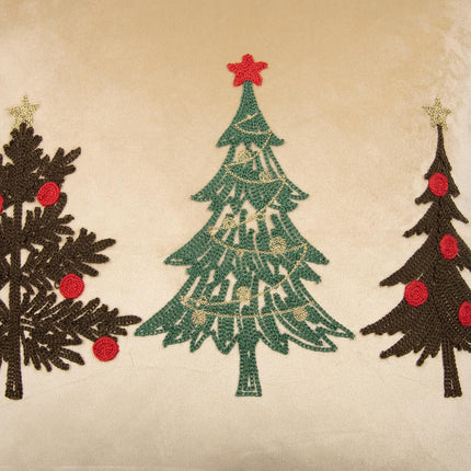 Christmas Tree Pillow Covers 18X18 Inch Gold Embroidered Tree Throw Pillows for Holiday Decorations - Cushions for Couch, Sofa, Bed, Living Room, Bedroom
