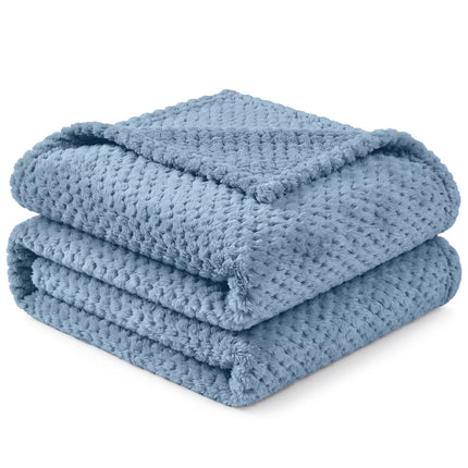 PAVILIA Soft Waffle Blanket Throw for Sofa Bed, Lightweight Plush Warm Blanket for Couch