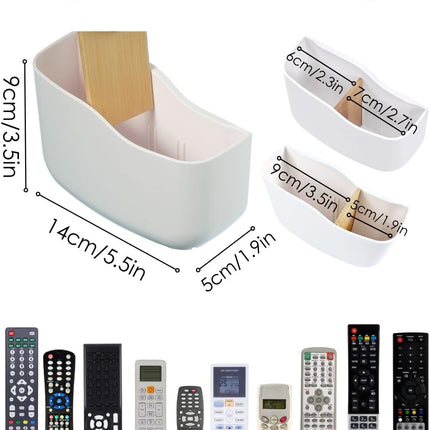 TV Remote Holder Wall Mount Remote Control Holder for Bed Universal Bedside Wall Remote Holder Caddy Organizer Hole-Free Remote Control Holder (For 2 or 3 Remote Controls–White–Quantity1