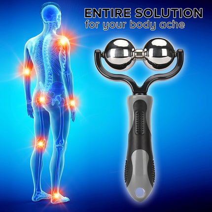 Massage Ball Roller– Ice Cold and Hot for Deep Tissue and Sore Muscle Relief of Stiffness and Stress, Body, Neck, Back, Foot, Plantar Double Grey
