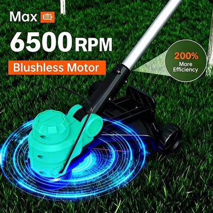 20V Cordless Weed Wacker - String Trimmer Grass Trimmer, 12 Inch 2 in 1 Grass Trimmer&Edger Lawn Tool, Auto Line Feed, Includes 2X2.0Ah Batteries, Fast Charger, 8 Pcs Spools Lines for Yard