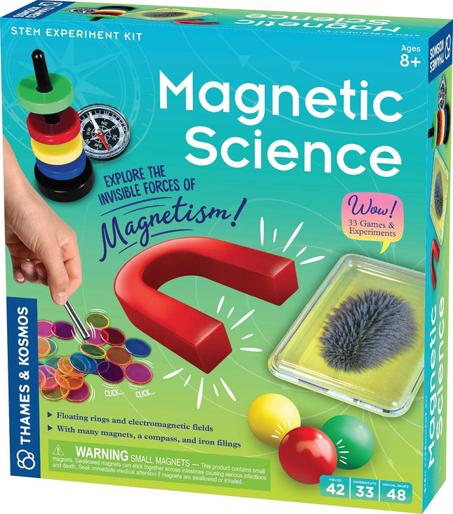 Thames & Kosmos Magnetic Science | 33 STEM Experiments | Ages 8+ | Learn about Earth’S Magnetic Poles | Discover How Invisible Magnetic Fields Work | Full-Color 48-Page Manual