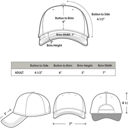 Plain Baseball Cap Adjustable Back Strap 3 PC
