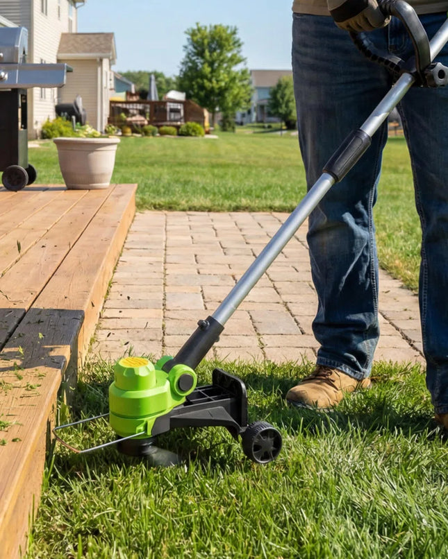 20V Cordless Weed Wacker - String Trimmer Grass Trimmer, 12 Inch 2 in 1 Grass Trimmer&Edger Lawn Tool, Auto Line Feed, Includes 2X2.0Ah Batteries, Fast Charger, 8 Pcs Spools Lines for Yard