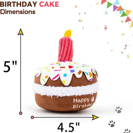 Dog Birthday Toy, Squeaky Plush Birthday Cake Puppy Gift