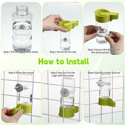 Bird Water Dispenser for Cage Automatic Bird Cage Water Dispenser 2Pcs 4.73 Fl Oz Birds Water Feeder for Cages Plastic No Mess Suspended Birds Bottle No Drip for Budgie Conure Lovebirds Cockatiel