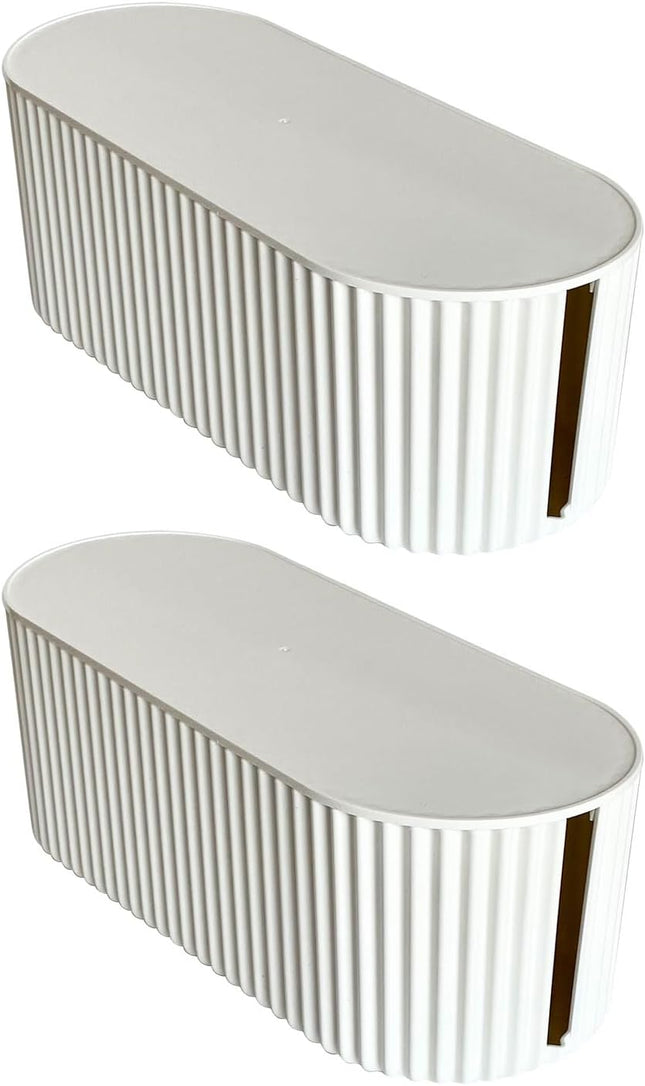 Cable Management Box, White, Large, 2 Pack