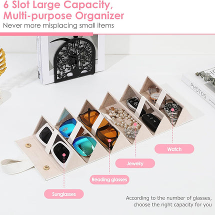 Sunglasses Organizer, Travel Glasses Case Storage Portable Sunglasses Storage Case for Women Men