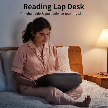 Lap Beanbag Book Stand, Hands Free Reading Support, Muted Gray