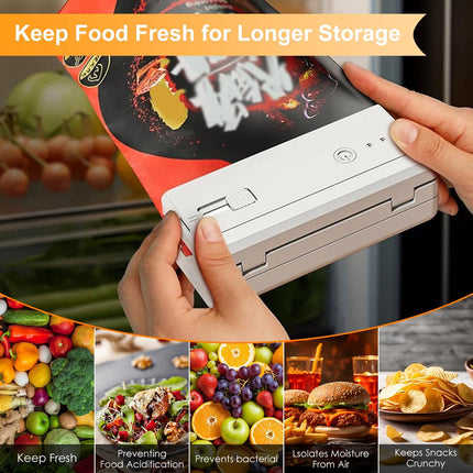 Mini Bag Sealer Rechargeable Plastic Bag Sealer with Magnet &Cutter