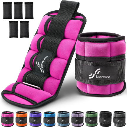 Adjustable Ankle Weights, 2-7 Lb per Pair, Removable Weights