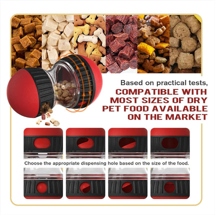 Dog Food Dispensing Puzzle Toy Adjustable Treat Dispenser Slow Feeder Pet Interactive Chase Toy Dog Enrichment Ball for Medium Large Dogs to Keep Them Busy, Extra Large