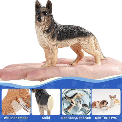9 PCS Medium Realistic Dog Figurines Set, Pet Animal Toys Figures