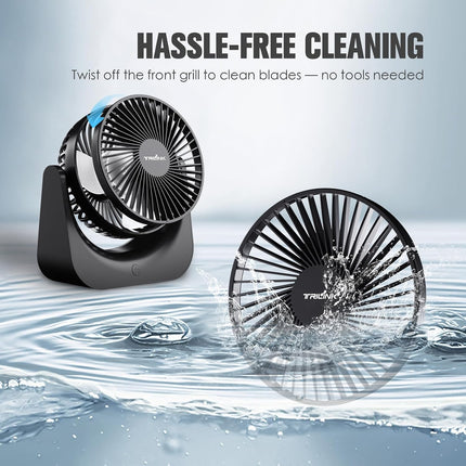Small USB Desk Fan – 5-Speed Mini Table Fan with Adjustable Tilt, Ultra Quiet, USB Powered, Portable Cooling Fan for Home, Desktop, Bedroom, Bed, Office, Travel, and Camping (Black)