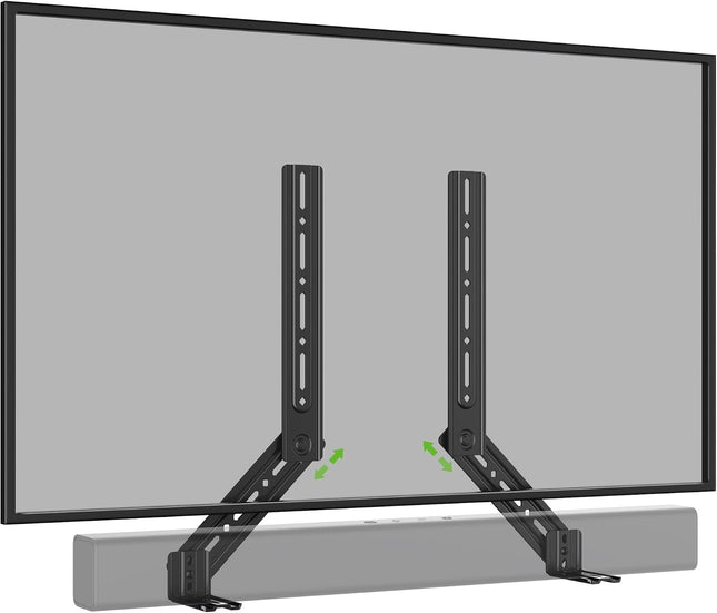 Soundbar Mount, Sound Bar Mount for Mounting above or under TV, Fits Most of Sound Bars up to 16 Lbs, with Detachable Extension Plates
