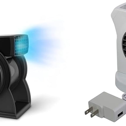12" 289 CFM Pivoting Utility Fan and Mycool Mini USB Desk Fan with AC Adapter and USB Cable