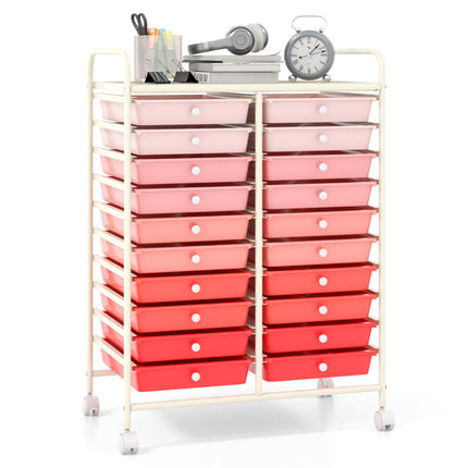 20 Drawers Rolling Storage Cart Studio Organizer