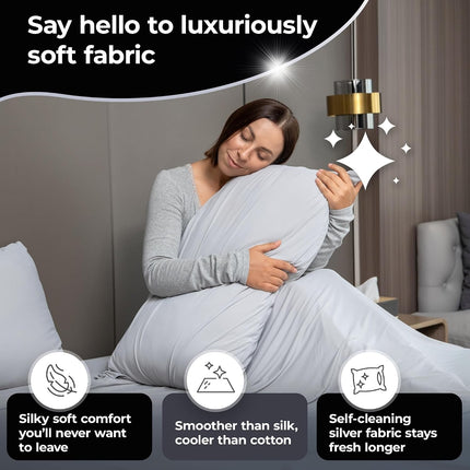 Restcool™ Silver Infused Cooling Pillowcase Set - 2 Pack Self-Cooling Pillowcases with  Technology™ for Hot Sleepers & Night Sweats (Gray, King (U.S. Standard))