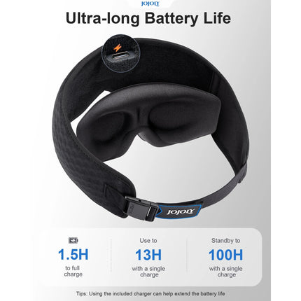 Tech Sleep Mask with Bluetooth 5.2 –  3D Blackout, Detachable, Zero Pressure for Travel