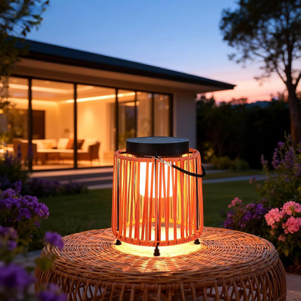 Outdoor Solar Lantern for Patio Waterproof, Rechargeable Table Lamp