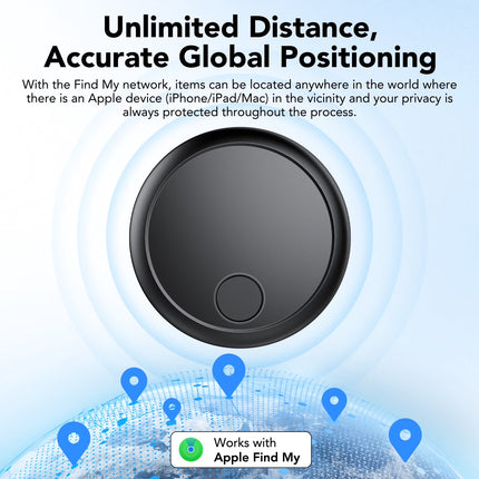 Air Tracker Tag, Bluetooth Tracker-4Pack, Bluetooth Item Finder Compatible with Apple Find My (Ios Only), IP68 Waterproof, Replaceable Battery, Item Locator for Keys/Bags/Wallets Black, FCC Approved