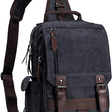 Canvas Cross Body Messenger Bag Shoulder Sling Backpack Travel Rucksack