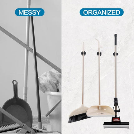 Durable 3PCS Mop and Broom Holder - Versatile Wall Mount Garden Tool Organizer