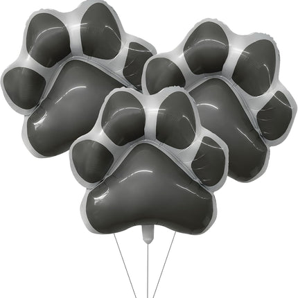 Dog Paw Shaped Foil Balloons Bone Shaped Foil Balloons Dog Party Balloons Decorations for Pets Party Kids Birthday Baby Shower Decorations (Grey 3Gz)