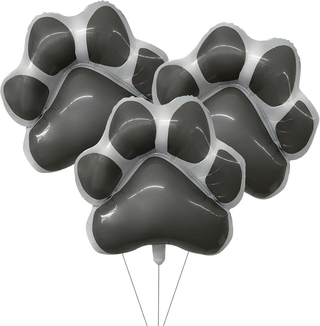 Dog Paw Shaped Foil Balloons Bone Shaped Foil Balloons Dog Party Balloons Decorations for Pets Party Kids Birthday Baby Shower Decorations (Grey 3Gz)