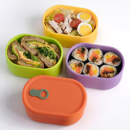 Korean Silicone Food Container, Steam Vent, 22 Floz 4-Piece Set