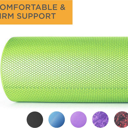 Foam Roller - High Density Exercise Roller for Trigger Point Self Massage, Muscle and Back Roller for Fitness, Physical Therapy, Yoga and Pilates, Gym Equipment