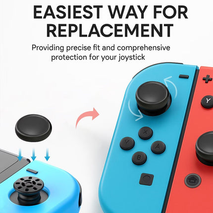 NS Joystick Controller Replacement Thumb Grip Cap Compatible with N-Switch OLED& NS Lite, JC Joystick Grip Button Stick Cover Controller 3D Skin Replacement Part Repair Kit Accessories