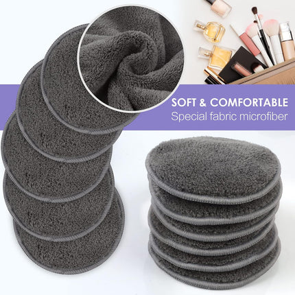 Reusable Makeup Remover Pads,Round 3.15Inch,16 Pack,Darkgrey