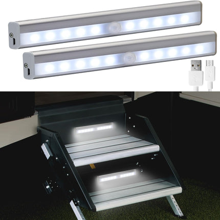2Pcs USB Rechargeable RV Step Lights, Magnetic RV Motion Sensor Night Light