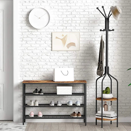 26.8" H 20-Pair Metal Shoe Rack