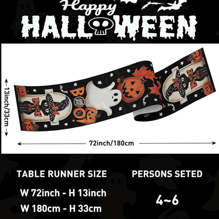 Table Runner for Halloween,72 Inches Pumpkin Table Decoration