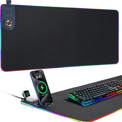 4-In-1 RGB Gaming Mouse Pad with Wireless Charging & Phone Holder