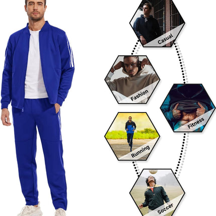 Men'S Tracksuits Sweatsuits for Men Athletic Track Sweat Suits 2 Piece Set Full Zip Sports Jogging Suits Outfits