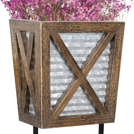 Farmhouse Decor Rustic Hand Towel Holder for Bathroom Wall and Kitchen Wall with Wood Storage, Brown