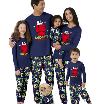 Snoopy Unisex Kids Matching Family Pajamas Top and Pants Set, 2-Piece, Sizes 6-12