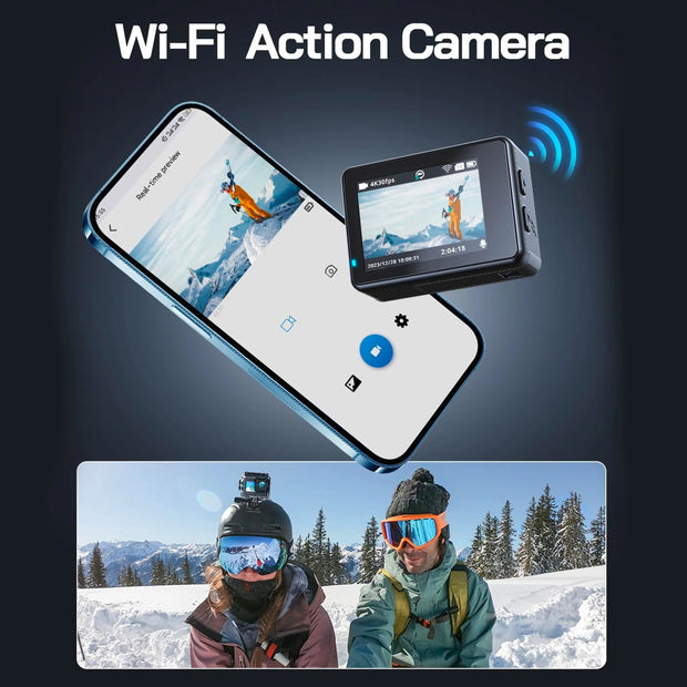 V10 5K Action Camera Electronic Image Stabilization 2" Touch LCD 4K Waterproof Action Camera Dashcam Motion Detection