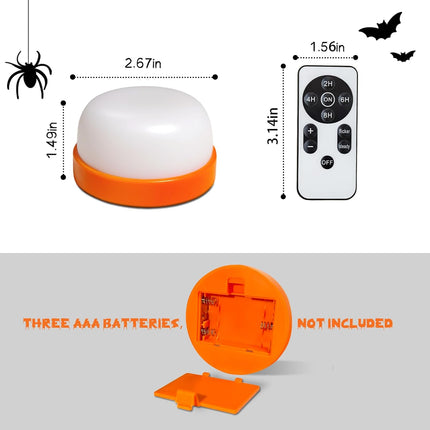 Halloween Pumpkin Lights, LED Pumpkin Lights with Remote and Timer,Jack-O-Lantern Light for Halloween Decor,Battery Operated, Bright Flickering Flameless Candle Set 6 Pack