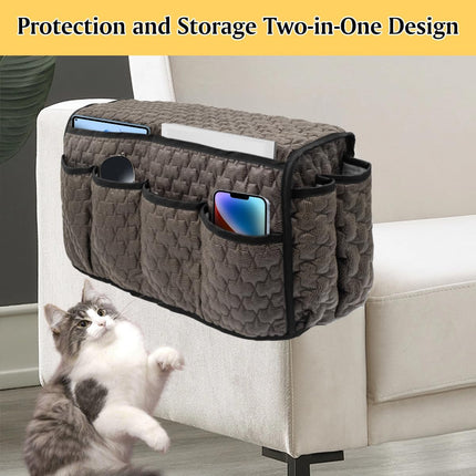 Remote Control Holder, Non Slip Bedside Caddy TV Remote Holder Armchair Caddy, Recliner Armrest Organizer with 14 Pockets for Cell Phone TV Remote Control Magazines