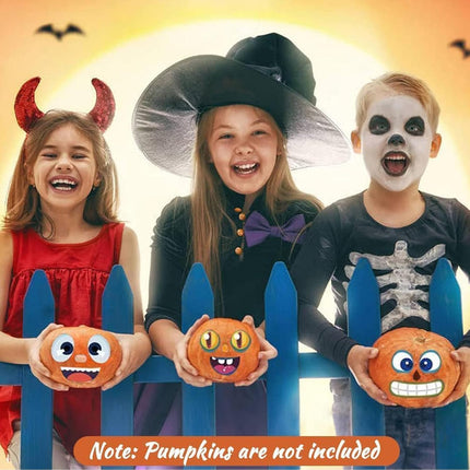 96 Pack Halloween Pumpkin Decorating Craft Stickers Mini Make 96 Small Pumpkin Face Sticker Monster Stickers for Halloween Kids Toddlers Treats Party Favors Supplies 48 Sheets