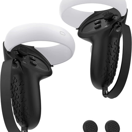 Controller Grip for Oculus Quest 2 Accessories Grips Cover for VR Touch Controllers Covers Protector with Non-Slip Thumb Grips 1Pair Black
